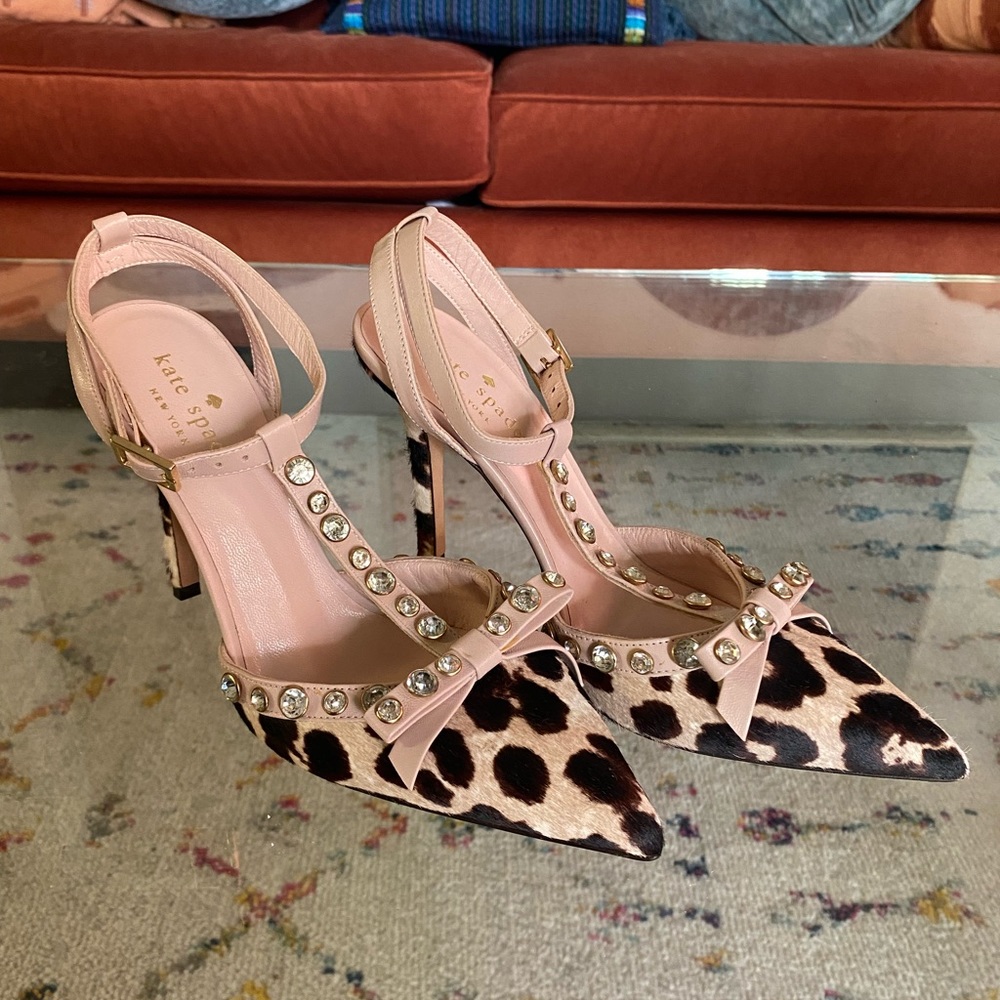 🥂 Kate Spade 🥂 Lydia T Strap Pink Cowhide Heel - Size 6